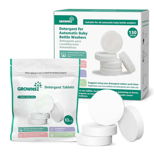 GROWNSY Detergent Washing Tablets 130 PCS for Momcozy, Baby Brezza, Papablic Bottle Washer, Compatible with All Brands Baby Bottle Washers