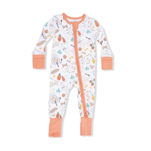 Pasta Lovers 2 Way Zipper Romper | Indigo