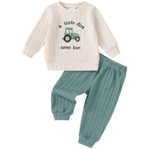 Renotemy Toddler Baby Boy Clothes Kint Sweatshirt and Pants Outfits 0M-3T