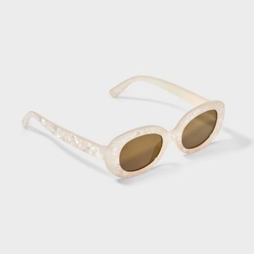 Girls' Thick Oval Sunglasses - Cat & Jack™ Ivory Marble