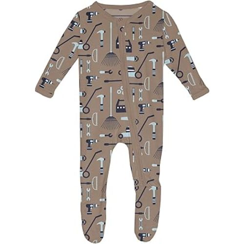 KicKee Baby & Toddler Zipper Footie – Ultra-Soft Viscose from Bamboo Pajamas with Flip Paws & Grips
