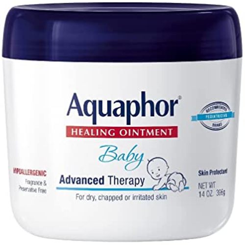 Aquaphor Baby Healing Ointment Advanced Therapy Skin Protectant, Dry Skin and Diaper Rash Ointment, 14 Oz Jar