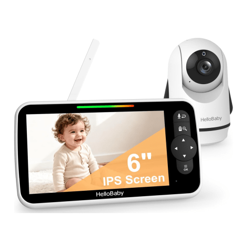 HelloBaby Monitor with Camera and Audio, 5 Inch Large Screen with 3500mAh Battery, Remote Control Pan Tilt Zoom Camera, Two-Way Talk, ECO Mode, Auto Night Vision, Range up to 293 m | Infrarot Nachtsicht, Ferngesteuerte Pan-Tilt-Zoom-Kamera, ECO-Modus, 2 W