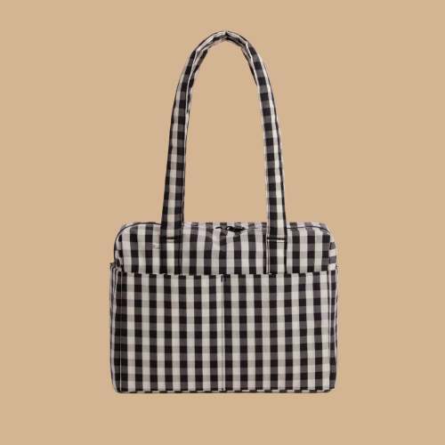 Pigment Everyday Cloud Bag | Black and Cream Gingham - Everyday Cloud Bag | Black and Cream Gingham