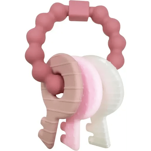 YAPROMO Baby Teething Keys - Soft Silicone Keys Teether, Cute Chew Toys for 3-18 Months Infants & Toddlers, Perfect for Baby Girls, BPA Free