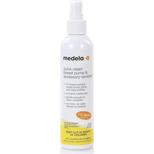 Medela Quick Clean Sanitizer Spray Safe | No Rinse | 8 fl oz | 1Ct