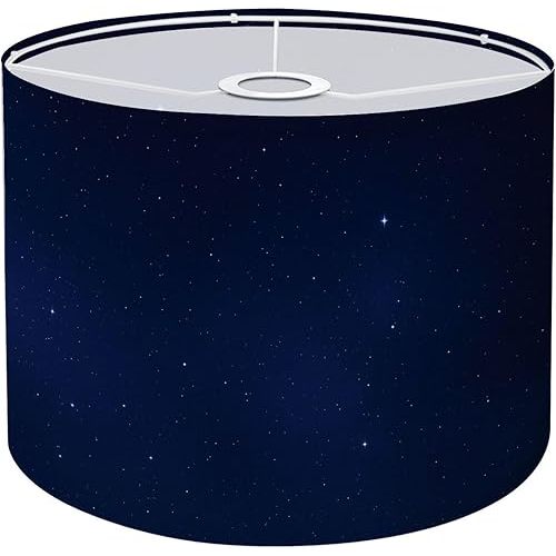 Drum Lamp Shades star filled night sky deep rich navy blue stars be scattered sky Lamp Shade for Floor Lamps Table Lamps Pendant Light 11"x8.9" Linen Replacement Large Lampshades