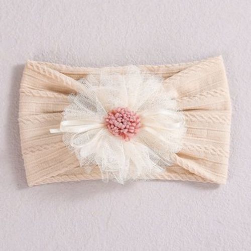 MyKids-Usa Baby Lace Floral Elastic Cotton Headband