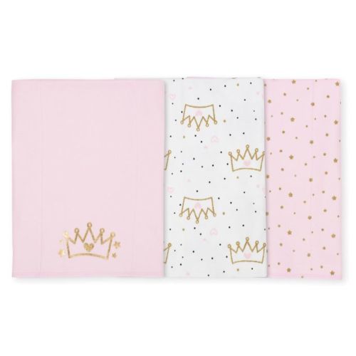 Gerber® 3-Pack Princess Knit Burp Cloths in Pink