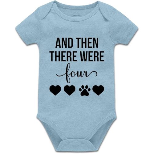 and Then There were Four My Siblings&Have Paws - New to The- Crew- One-Piece Infant Bodysuit White 0-24 Months
