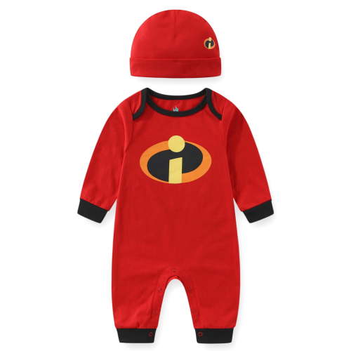 Disney The Incredibles Jack-Jack Long Sleeve Romper Coverall with Hat (Baby Boys), 2 Piece Set, Sizes NB-24M