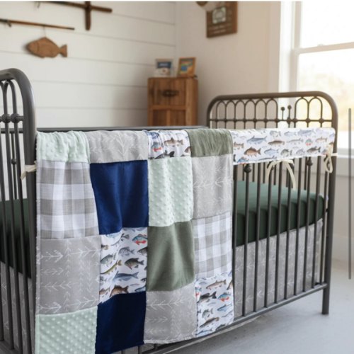 Fresh Water Fish Boy Crib Bedding - Fishing Nursery - DBC Baby Bedding Co – DBC Baby Bedding Co