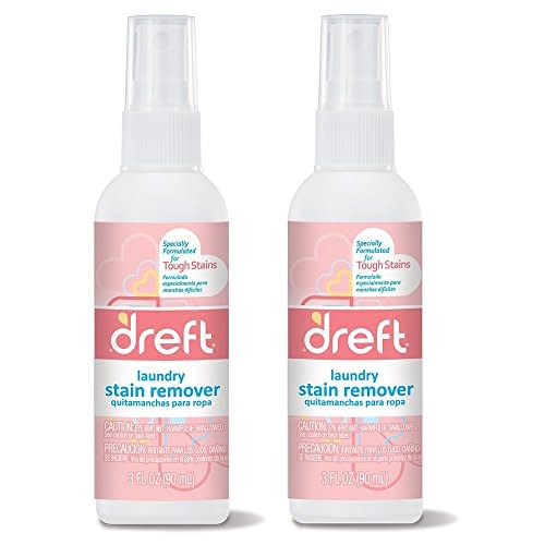 Stain Remover for Baby Clothes by Dreft, 3oz Pack of 2 Laundry Stain Remover Spray, Hypoallergenic, Great for Cloth Diapers