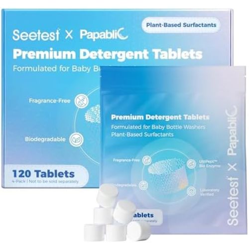Papablic Upgraded Baby Bottle Washer Tablets, 120Pcs
