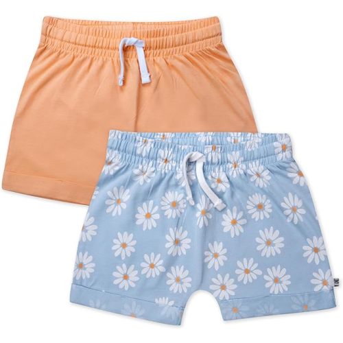 HonestBaby Baby-Girls Cuffed Short 100% Organic Cotton for Infant Baby and Toddler Girls
