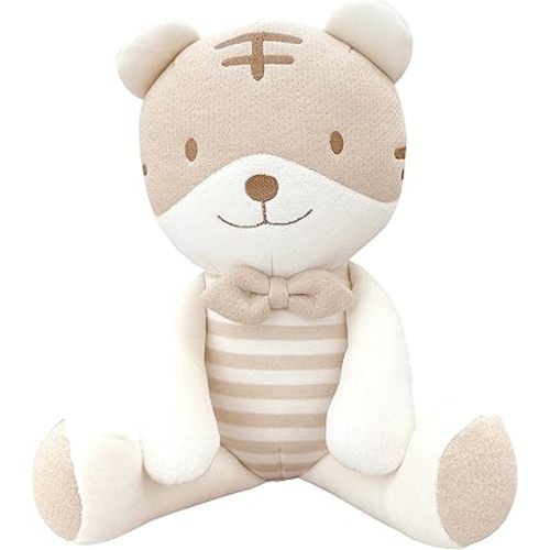 Super Soft Organic Cotton Baby First Friend, Attachment Doll, Pillow Buddy, Plush Animal Toys, Stuffed Animal Tiger, Honey Baby Tiger