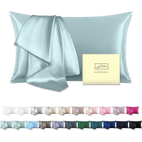 Mulberry Silk Pillow Cases Standard Size Silk Pillowcase with Zipper Soft Breathable Smooth Cooling Satin Silk Pillow Covers for Sleeping for Hair and Skin (Ivory,20"X 26",1Pcs)