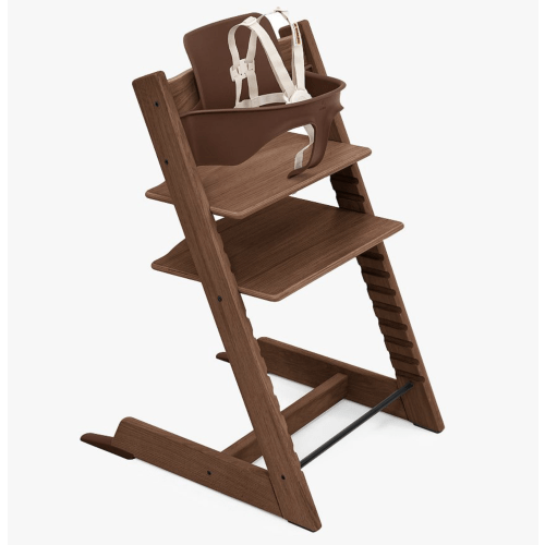 Stokke Tripp Trapp Toddler High Chair: Adjustable High Chair | Chair Color: Warm Brown
Baby Set Color: Warm Brown with Beige Harness
Stroke Tray: Vanilla White