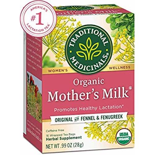 Traditional Medicinals Organic Mother's Milk Women's Tea, Promotes Healthy Lactation, 16 Tea Bags (Pack of 6)