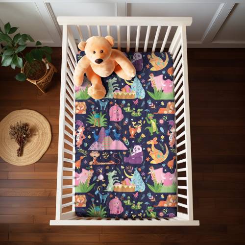 It’s a Small World Animal Crib Sheet, Jungle Crib Sheet