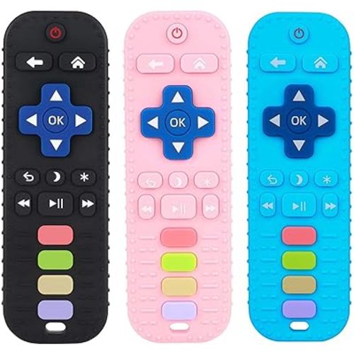 Chuya Baby Teething Toys for Babies 3-6-12-24 Months TV Remote Control Shape Teething Relief Food-Grade Silicone