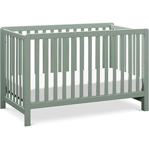 Carter's by Davinci Colby 4-in-1 Low-Profile Convertible Crib in Light Sage, Greenguard Gold Certified
