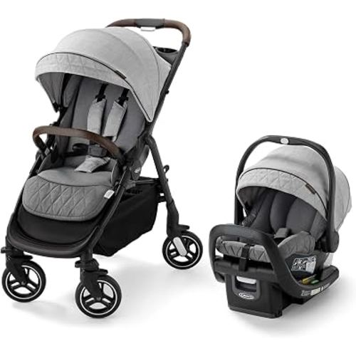 Graco® Premier Merge Travel System, 3-in-1 Car Seat Stroller Combo with EZ Spin Wheels for 360 Rotation,Includes SnugRide SnugFit 35 LX Infant Car Seat, Midtown