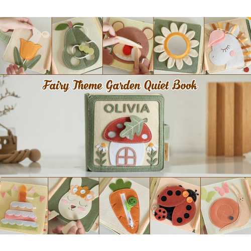 Personalized gift for baby, Handmade felt quiet book, Customized soft Montessori-inspired toy, First birthday present, Busy book, Travel toy