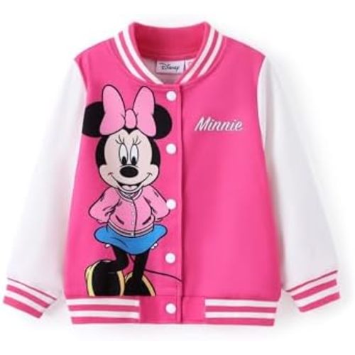 Disney Minnie Mickey Stitch Princess Frozen Elsa Marvel Jacket Lightweight Coat Button up Color Block Sweatshirt 2-14 Years