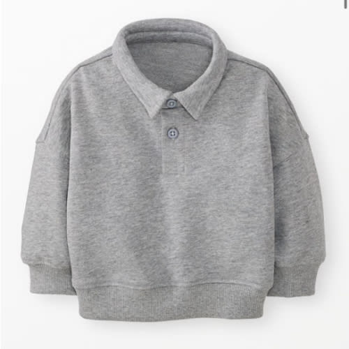 Baby Oversized French Terry Polo Sweatshirt | Hanna Andersson
