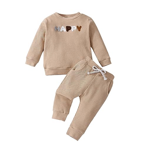 Toddler Baby Boy Clothes Letter Crewneck Fall Boy Winter Outfits Sweatshirt Long Sleeve Pants Clothes Set 6 Month-4T