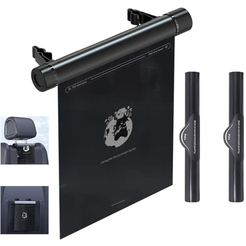 Mrsnimou Upgraded Car Trash Bin | Trash Bag Dispenser Aluminum Alloy Rotary Storage Trash Bin, Roll-Up Type Garbage Bin for Car │ with 40pcs Garbage Bags (Black)