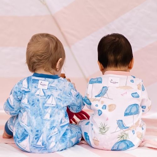 Burt's Bees Baby Sleep and Play Pjs, 100% Organic Cotton One-piece Zip Front Footless Romper Jumpsuit Pajamas