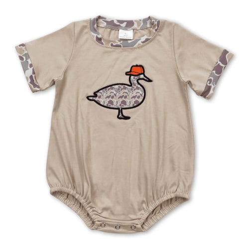 YAWOO Camouflage Mallard Ducks Embroidery Baby Boys Bubble Romper,Size 3M-2Years