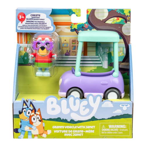 Bluey, Ride Along Grannies Car With Janet, Fits One 2.5-3" Janet Figure, Ages 3+