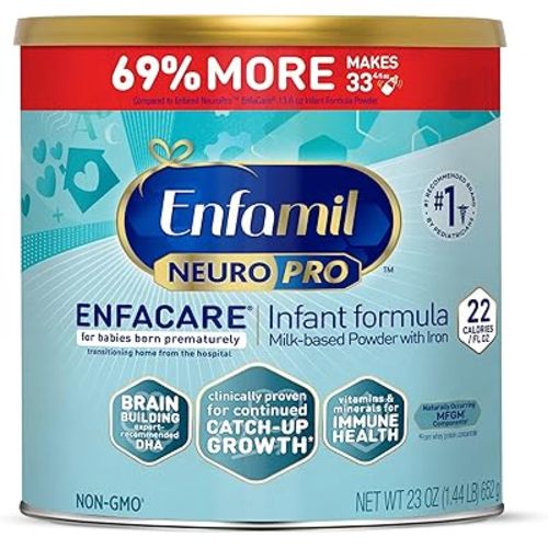 Enfamil NeuroPro EnfaCare High Calorie Premature Baby Formula, Milk-Based with Iron, Brain-Building DHA, Vitamins & Minerals for Immune Support, easy-to-digest proteins, Baby Milk, 23 Oz Can