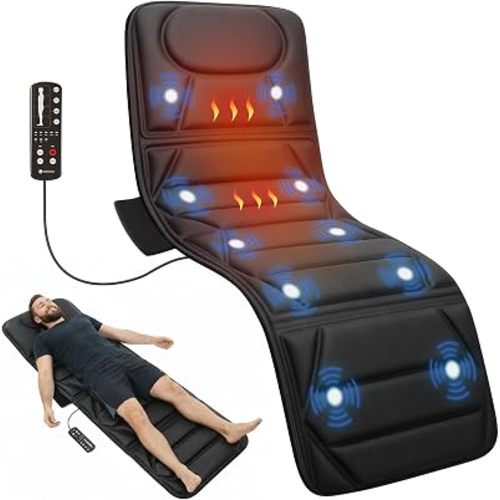 CooCoCo Full Body Massage Mat with Heat, 10 Motors Vibrating Massage Pad, Back Massager for Bed Sofa, Full Body Massage Mattress Pad, Gifts for Men Women Mom Dad Husband Wife (Vibration Only)