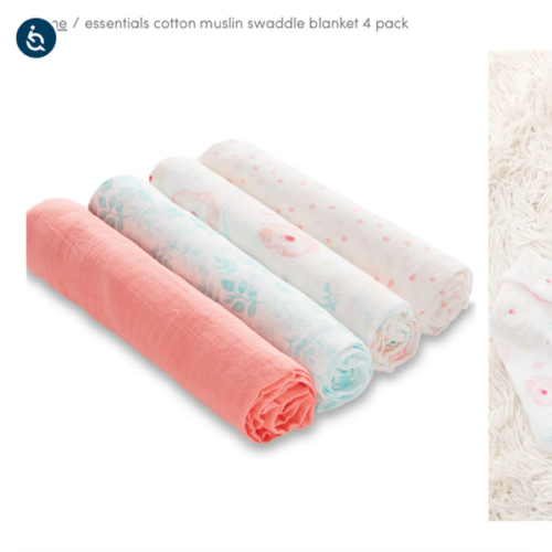 Bear Print Muslin Swaddle 4pk | aden + anais