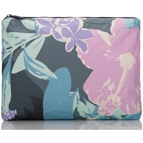 ALOHA Collection Mid Pouch, Lightweight, Packable, & Splash-Proof Pouch for Travel, Makeup, Toiletries, Organization, Gym, Pool & Beach. Easy to Clean Material. (11" x 8.5")