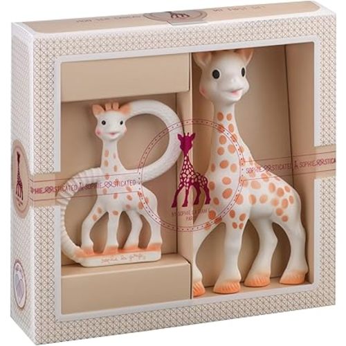 Sophie la girafe Classical Creation Birth Set #1 | Gift Set Includes Gift Bag, Card, Sophie la girafe & Teething Ring | Born in Paris | Made from Natural Rubber | Designed for Teething Babies