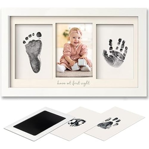 Inkless Hand and Footprint Kit, Boy, Girl, Newborn Keepsake - No Mess Ink Pad for Baby Handprint, Clean Touch Dog Paw Print Kit, Personalized Baby Shower Gifts, First Mother's Day (Alpine White)