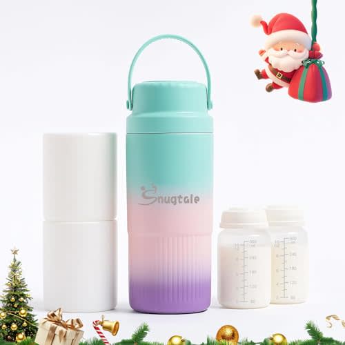 22oz Portable Breast Milk Cooler Bottle – Breastmilk Chiller & Milk Storage, 24H+ Cooling, with 2 BPA-Free Bottles with Measurement Marks, Travel Essential for Outdoor Breastfeeding & Pumping