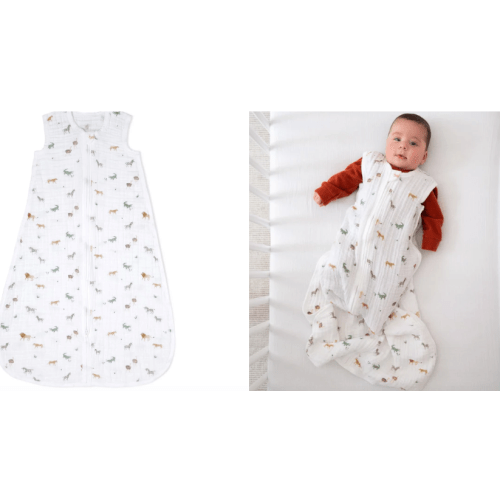 aden + anais organic cotton light sleep sack TOG 1.0 safari dreams