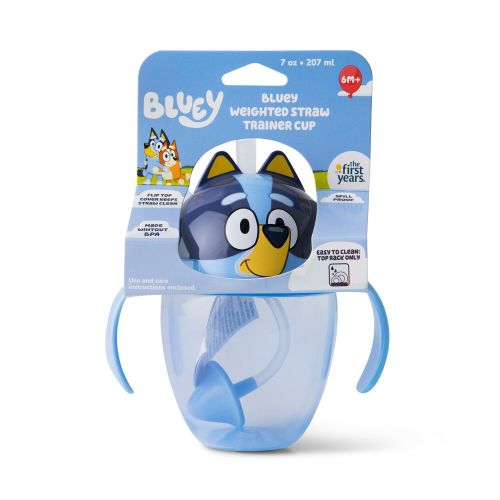 The First Years Bluey Weighted Straw Trainer Cup, 6 M+, 7 OZ