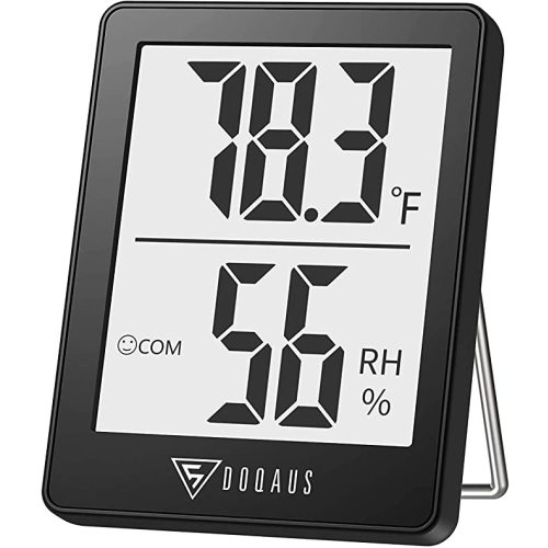 DOQAUS Digital Hygrometer Indoor Thermometer Humidity Meter Room Thermometer with 5s Fast Refresh Accurate Temperature Humidity Monitor for Home, Bedroom, Baby Room, Office, Greenhouse, Cellar (Black)