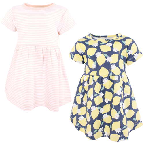 Baby Infant and Toddler Girls Cotton Dresses, Blue Lemon, 3-6 Months