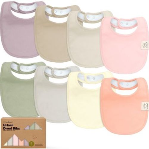 KeaBabies 8pk Organic Baby Bibs for Boy, Baby Drool Bib for Baby Boys and Girls, Newborn Teething Bibs