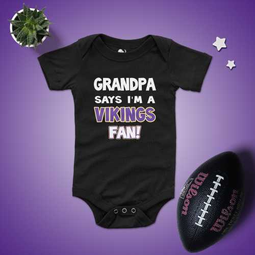 Grandpa says I’m a Vikings fan baby bodysuit