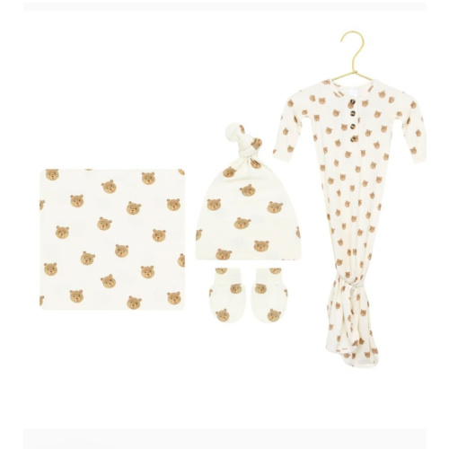 Teddy Newborn Hat Bundle (Gown)