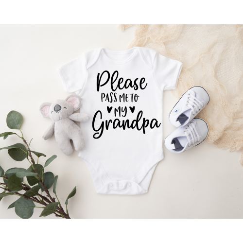 Please Pass Me to Grandpa Onesie®, Size 3-6 months